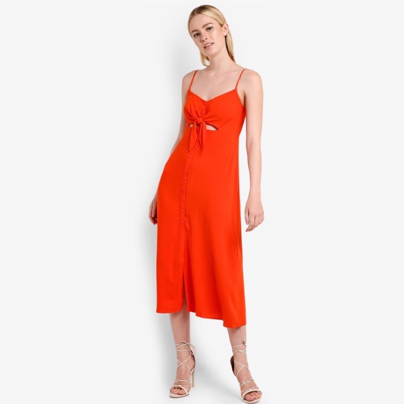 front knot midi dress